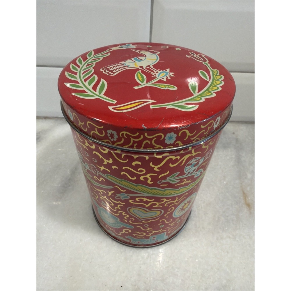 VTG PENNSYLVANIA DUTCH CANDIES RED LITHO TIN MT. HOLLY SPRINGS PA ES05